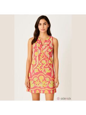 Crown & Ivy Pink and Yellow Patterned Mini Dress - Never Worn